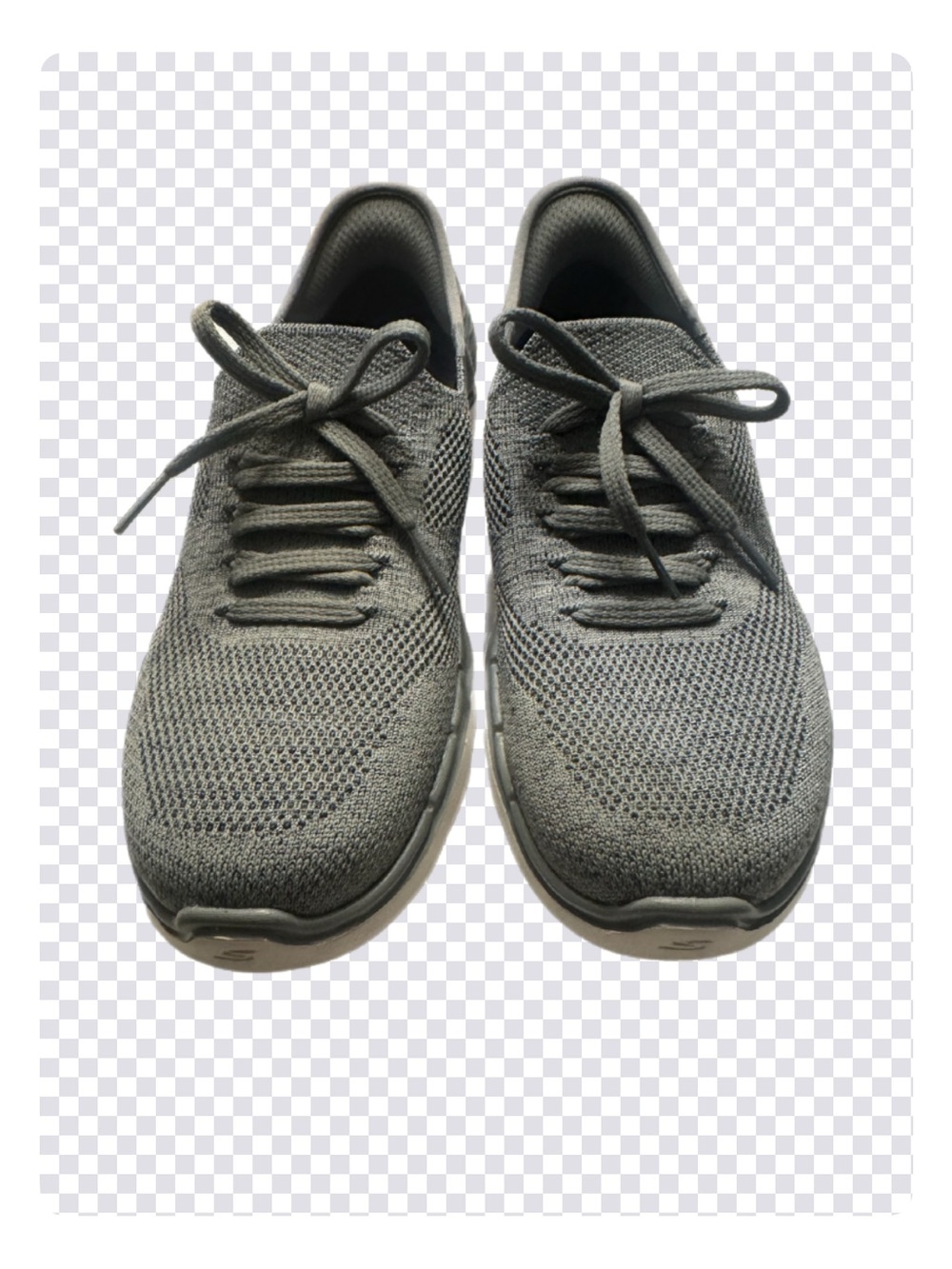 Skechers Men's Dark Gray Knit Lace-Up Athletic Shoes